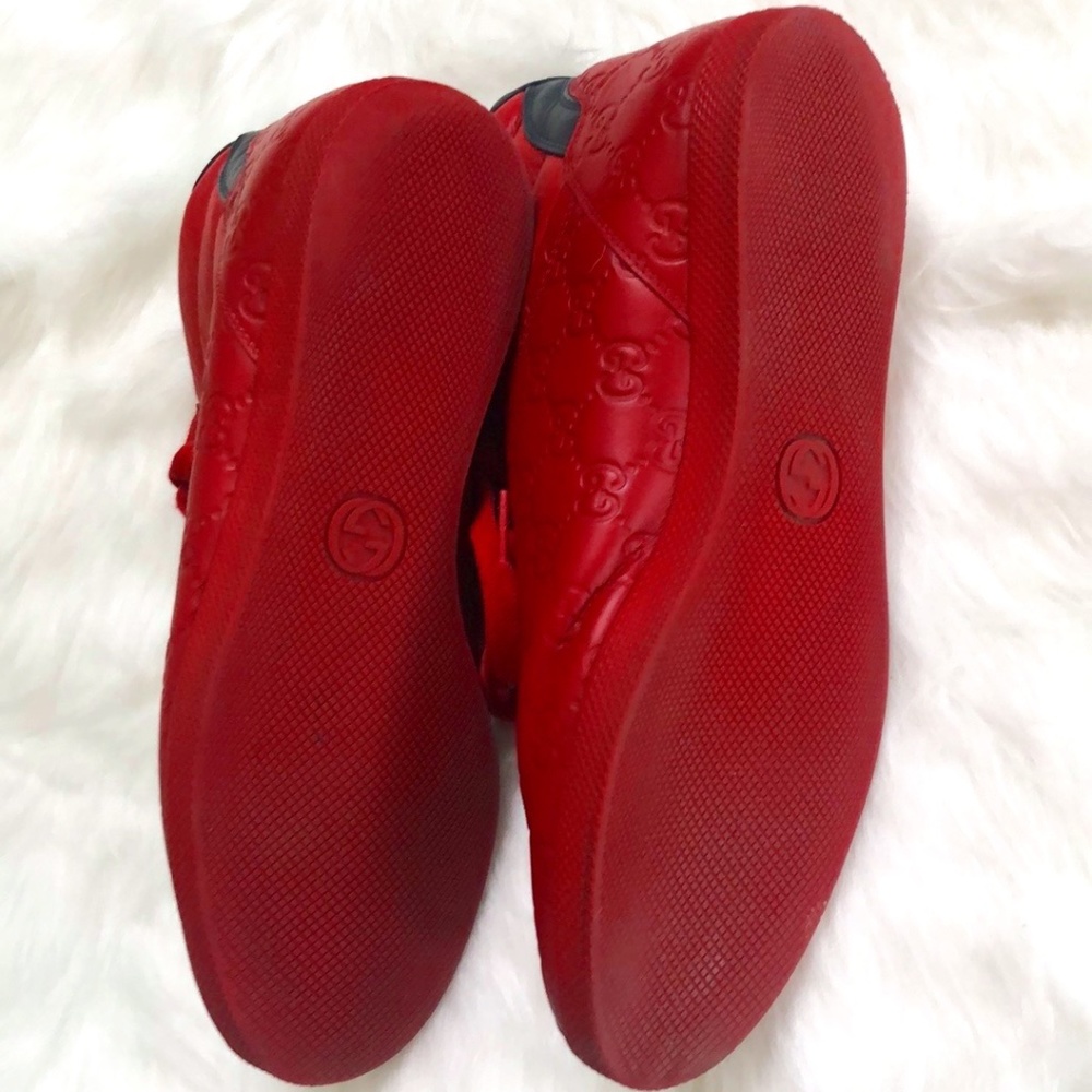 Gucci Men's Red High Top Sneakers Size 8.5 - Picture 6 of 14